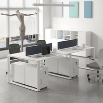Office table and chair combination simple modern office single white work position 2 4 6 double staff desk