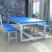 New desktop class table and chairs Fine arts training table Handmade painting Kindergarten Fillet Tempered Glass Students