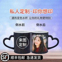 DIY custom heating color-changing mug creative trend in case of heat cup Ceramic water cup printing photo pattern