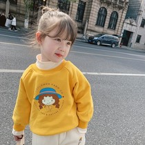 Childrens clothing 2021 new female children autumn and winter foreign vests fake two fashion base shirt coat Korean version of Joker
