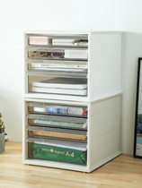 Acrylic A4 paper filing cabinet desktop storage box drawer rack desk finishing box stationery storage cabinet