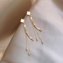 Super long retro tassel earrings female fashion exquisite temperament earrings 2020 new Chaogang wind sterling silver earrings