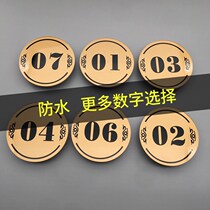 Acrylic table number plate restaurant waterproof table number sticker Internet cafe seat number sticker locker digital sign