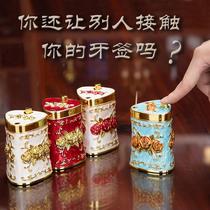 High-end Home Living Room Hotel Portable Press-Pressure Light Lavish Toothpick Cylinder Automatic Pop-up Personality Creative Toothpick Box