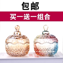 Buy one send a crystal glass sugar jars fruit jars storage tank Squared Sugar Jars Colorful Candy Jar