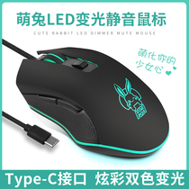 Wired Type-C interface mouse boys laptop universal Huawei Apple MacBook pro Lenovo millet office home tpc tablet phone OPPO Samsung etc