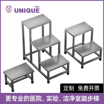  304 stainless steel ladder stepping steps climbing ladder Injection molding machine feeding ladder thickening fixed three-step ladder customized