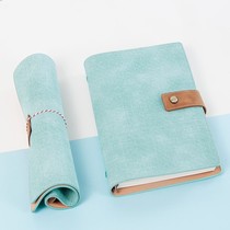 Loose-leaf notebook Small fresh removable business buckle notepad Office stationery leather surface Simple retro diary Conference record Thick work notebook a5 loose-leaf notebook shell soft leather