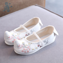 Original cocked head Hanfu shoes Children old Beijing cloth shoes girls embroidered shoes baby Tang suit dance performance shoes