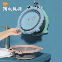 Childrens net red duck washbasin folding basin washing dish cartoon boy female large household student dormitory with baby