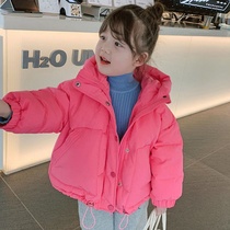 Childrens clothing girls foreign style thick 2021 New coat childrens winter short down cotton clothes baby Korean winter clothes