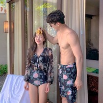 Couple swimsuit slightly fat cover belly children summer sweet girl big breast split 2021 new bikini cover belly