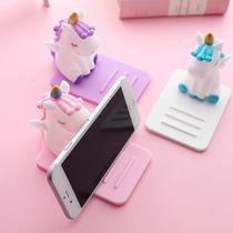 Pink girl heart desktop adjustable mobile phone stand Creative pvc soft rubber lazy live iPad tablet stand