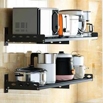 Kamenghui non-perforated stainless steel kitchen microwave oven storage rack home black wall-mounted wall oven