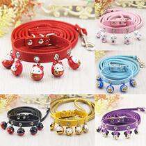 Puppy dog with bell collar traction rope cat neck coil dog chain small dog rope Teddy bear