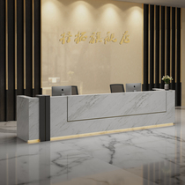 Company front desk marble paint reception desk beauty salon hotel lobby simple cash register custom bar