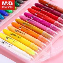 Morning light oil painting stick rotating colorful stick washable crayon set children environmentally friendly water soluble brush kindergarten painting pen painting stick 24 color 36 color 48 color large capacity non-dirty hand