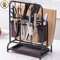Stainless steel knife holder kitchen supplies rack household book multifunctional chopstick cage chopping board vegetable knife storage rack