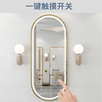 Barber shop mirror hair salon special wall-mounted hair mirror table single-sided integrated floor mirror with light hair salon mirror
