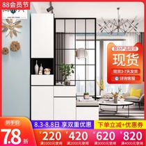 Living room partition cabinet Modern simple wrought iron screen Entrance hall cabinet Entrance entrance cabinet shoe cabinet integrated shelf