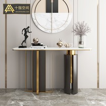 Marble end view table Light luxury postmodern style furniture Sales department model room Lobby entrance partition entrance table