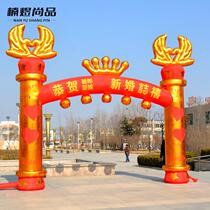 2022 new 6 8m European style inflatable arch wedding inflatable crown wedding wedding rainbow door inflatable arch