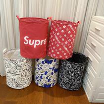 Tide brand cute foldable dirty clothes basket canvas storage basket home fabric debris finishing toys large storage bucket