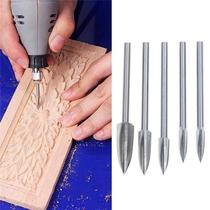 5Pcs Wood Engraving Drill Bit Set Steel Carbide Grinding Bur