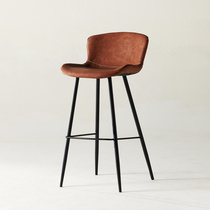 Nordic modern minimalist bar chair home bench backrest front chair restaurant creative casual wrought iron bar chair