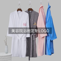 Bathrobe beauty salon special female custom logo cotton thick male home clothing towel autumn and winter robe adult bathrobe