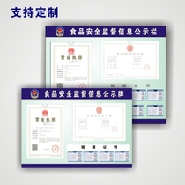 Business license food hygiene three-in-one box safety information supervision bulletin board management system health