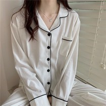 Pyjamas Lady Spring and Autumn Pure Cotton Long Sleeve Spring Summer Students 2021 New wave can be worn outside the Home Suits Suit