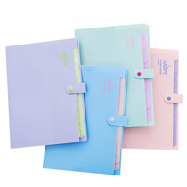 Korean cute smiley a4 folder multi-layer organ bag storage information bag small test paper bag bill 12 grid