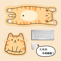 Orange Cat mouse pad girl cute small size desk pad fine art ins style creative keyboard pad