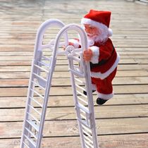 Shake the same rope climbing ladder electric Santa toy will climb the rope Christmas gift gift ornament