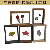 Factory direct supply specimen picture frame double-sided glass photo frame 6 inch 7 inch solid wood creative table decorative picture frame