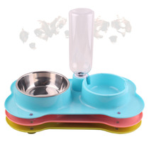 Pet Stainless Steel Double Bowl Dog Automatic Drinking Water Dispenser Air Non-slip Dog Bowl Feeding Basin Kitty Bowl Manufacturer Direct