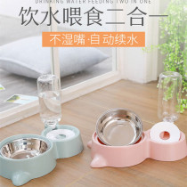 Cat bowls double bowl automatic drinking water bowl dog food bowl Bowls Stainless Steel Dog Bowls Kitty Goods Anti-Wet Mouth Bowl
