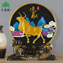 Carbon carving ox year Handicraft ornaments Spring Festival company celebration gift insurance company opening red gift year custom