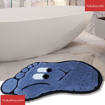 Children's cartoon toilet foot absorbent mat flocking tufted carpet mat bathroom slide mat