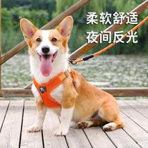Dog leash vest medium and small dog Corky Fa fighting firewood dog walking dog rope adjustable chest strap dog chain