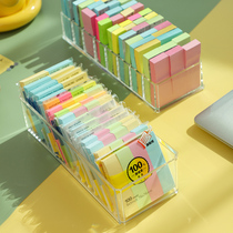 Post-IT storage box acrylic desktop note storage box desk transparent Post-It Notes stationery sundries rectangular shelf