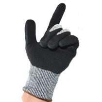 Factory direct sales matte fold 5 anti-cut nitrile foam latex anti-cut HPPE wear-resistant non-slip gloves