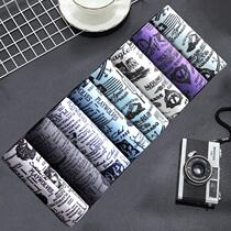 4-pack mens underwear Mens underwear fashion personality mens flat pants breathable youth mid-waist boxer shorts tide