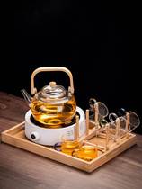 Tea pot set with electric pottery glass health pot cooking kung fu teacup tea cup tea brewed tea equipment household tea oven