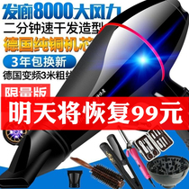 Electric hair dryer high power hair salon hairdressing special home barber shop W blue light negative ion blow plane blow hair