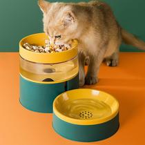 Cross-border New Collision Color Automatic Feeder Pet Bowl Heightening neck Drinking Water Dispenser Cat Bowl Water Grain Dual-use Dog Food Basin