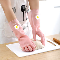 Kitchen cooking washing dishes washing dishes gloves cleaning housework womens work non-slip laundry waterproof and durable summer days