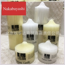Pointed cylindrical religious candle White coarse candle Church wedding smoke-free candle set craft wax