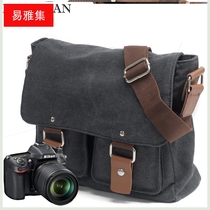 Canvas bag Mens and womens crossbody bag Shoulder photography bag Micro-single mirror camera bag